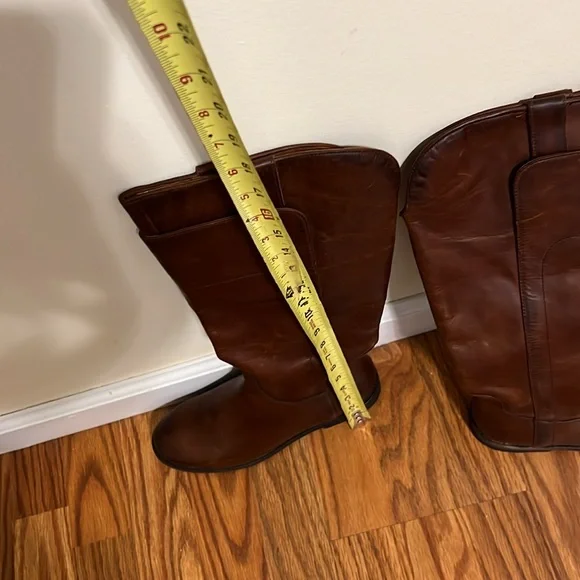 Frye Paige Cognac Brown Leather Knee-High Boots women size 5.5 NWOB